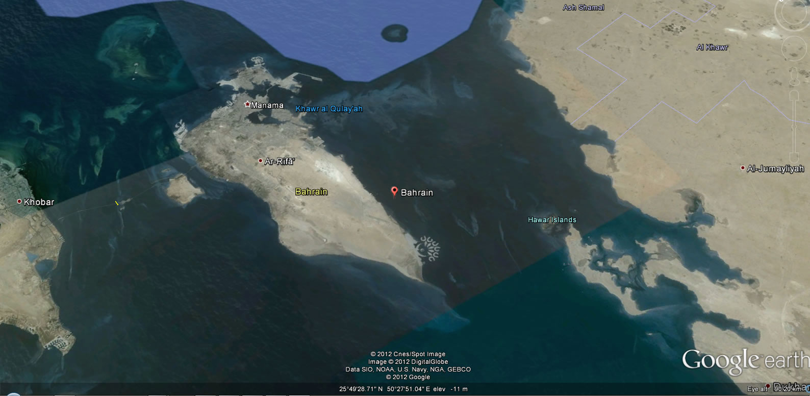 bahrein terre carte